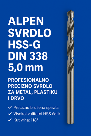 Alpen svrdlo HSS-G DIN 338 5,0 mm